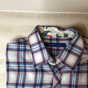 George Roth la plaid button down great condition